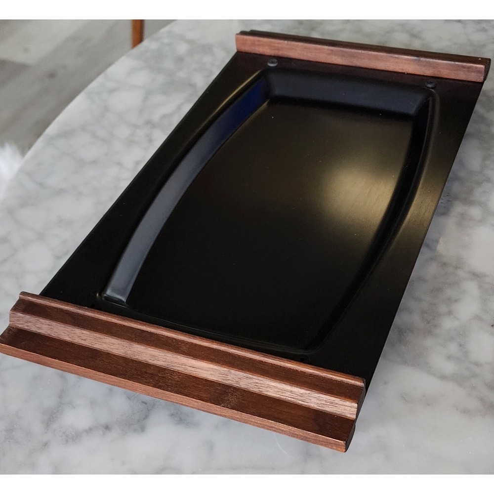 Retro Cutco Steak Sizzle Plate Serving Tray Wood Black 1